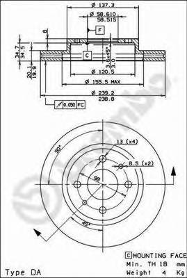 BREMBO 09.8894.14 Тормозной диск BREMBO 09.8894.14 Тормозной диск