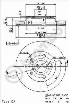 BREMBO 09.9085.10 Тормозной диск