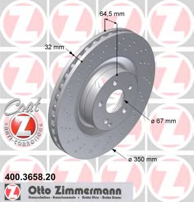 ZIMMERMANN 400.3658.20 Гальмівний диск ZIMMERMANN 400.3658.20 Гальмівний диск