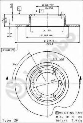 BREMBO 08.1741.10 Тормозной диск