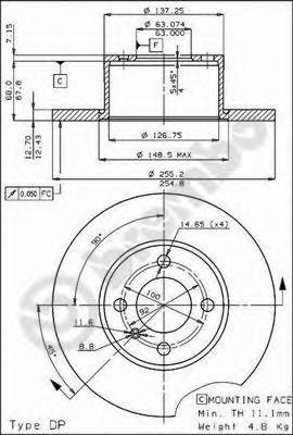 BREMBO 08.3288.20 Тормозной диск BREMBO 08.3288.20 Тормозной диск