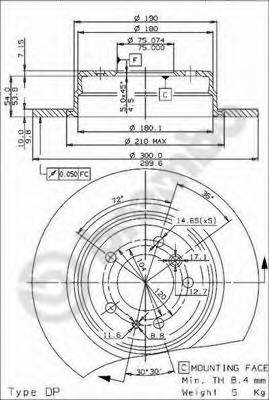 BREMBO 08.5174.34 Тормозной диск