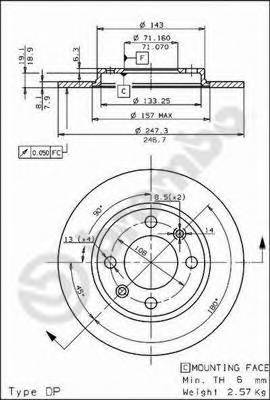 BREMBO 08.5334.10 Тормозной диск