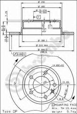 BREMBO 08.5442.10 Тормозной диск