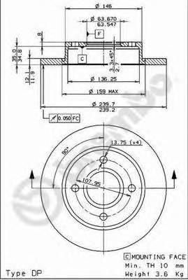 BREMBO 08.6903.14 Тормозной диск BREMBO 08.6903.14 Тормозной диск