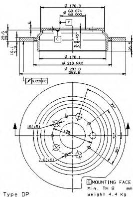 BREMBO 08.9462.11 Тормозной диск
