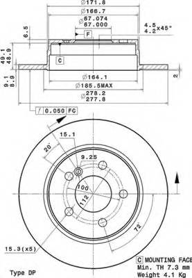BREMBO 08.A737.11 Тормозной диск