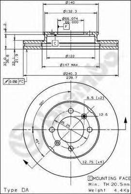 BREMBO 09.4959.10 Тормозной диск