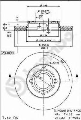BREMBO 09.5343.10 Тормозной диск