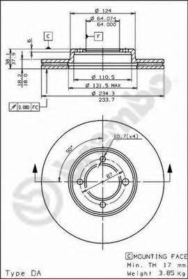 BREMBO 09.5614.10 Тормозной диск