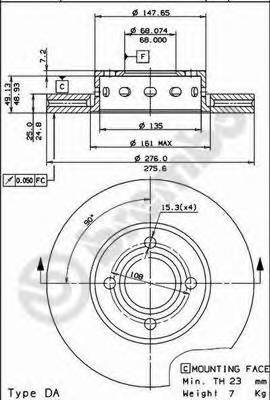 BREMBO 09.5724.10 Тормозной диск