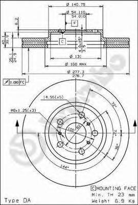 BREMBO 09.6806.10 Тормозной диск