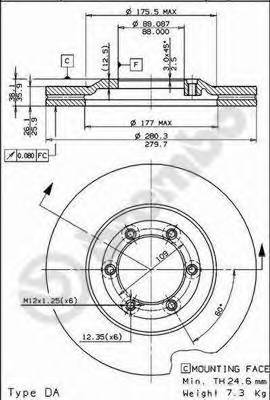 BREMBO 09.6866.10 Тормозной диск