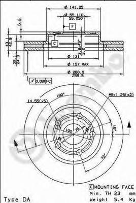 BREMBO 09.7395.10 Тормозной диск