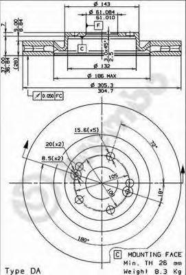 BREMBO 09.7807.11 Тормозной диск