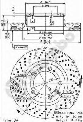BREMBO 09.8420.11 Тормозной диск