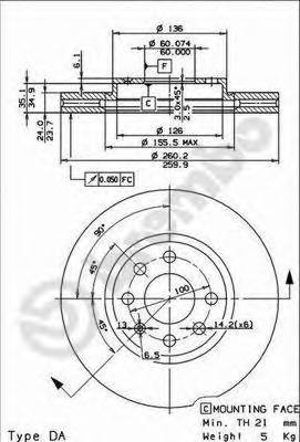 BREMBO 09.8601.75 Тормозной диск BREMBO 09.8601.75 Тормозной диск