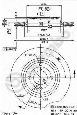 BREMBO 09.8655.11 Тормозной диск BREMBO 09.8655.11 Тормозной диск