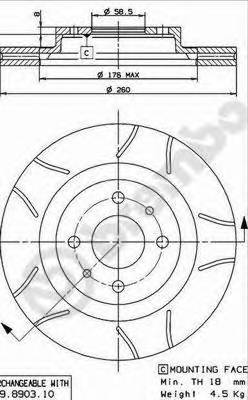 BREMBO 09.8903.75 Тормозной диск BREMBO 09.8903.75 Тормозной диск