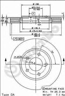 BREMBO 09.8977.10 Тормозной диск BREMBO 09.8977.10 Тормозной диск