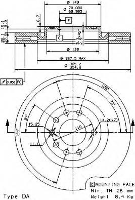 BREMBO 09.9399.11 Тормозной диск