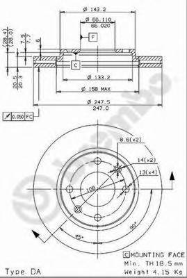BREMBO 09.9610.14 Тормозной диск