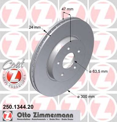 ZIMMERMANN 250.1344.20 Тормозной диск ZIMMERMANN 250.1344.20 Тормозной диск