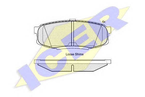 ICER 181875 Комплект тормозных колодок