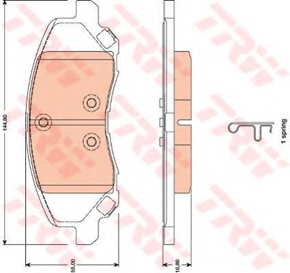 TRW GDB4141 Комплект гальмівних колодо... TRW GDB4141 Комплект гальмівних колодо...