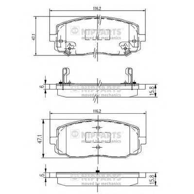 NIPPARTS J3600323 Комплект тормозных колодок... NIPPARTS J3600323 Комплект тормозных колодок...
