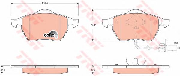 TRW GDB1440 Комплект тормозных колодок
