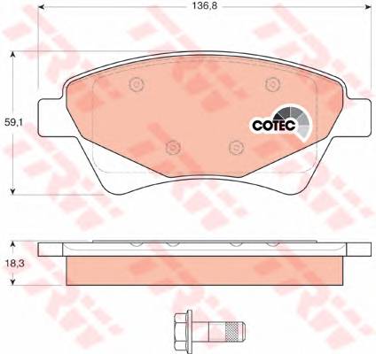 TRW GDB1597 Комплект тормозных колодок