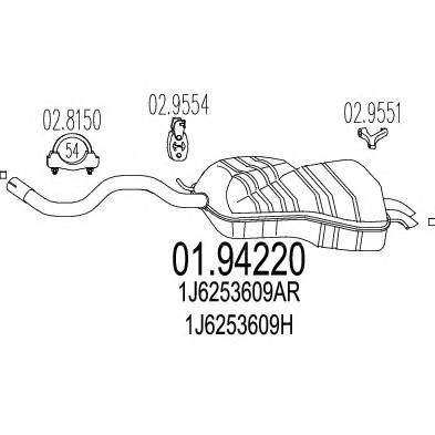 MTS 01.94220 Глушитель выхлопных газов 