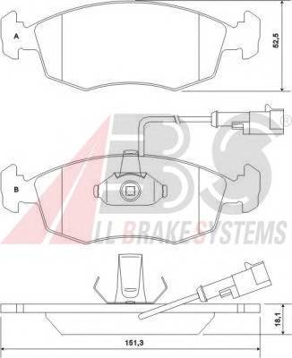 A.B.S. 37122 Комплект гальмівних колодо...