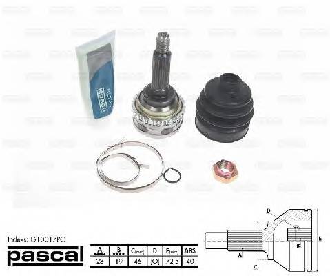 PASCAL G10017PC Шарнирный комплект, привод