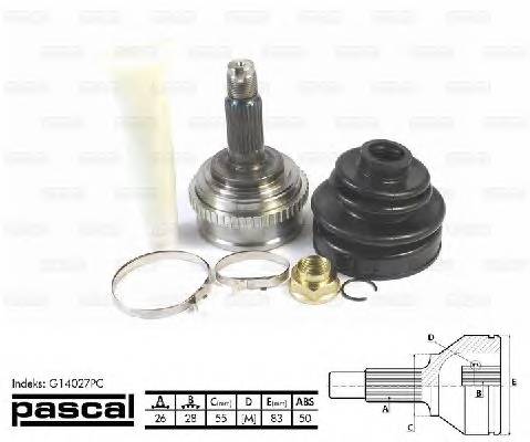 PASCAL G14027PC Шарнирный комплект, привод
