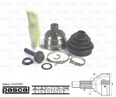 PASCAL G1A002PC Шарнірний комплект, привод... PASCAL G1A002PC Шарнірний комплект, привод...