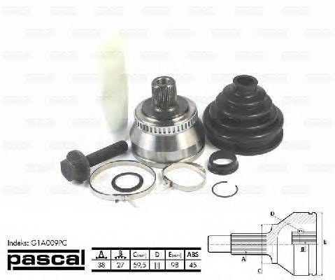 PASCAL G1A009PC Шарнирный комплект, привод