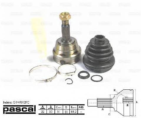 PASCAL G1W012PC Шарнирный комплект, привод