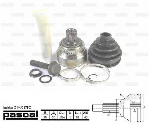 PASCAL G1W017PC Шарнирный комплект, привод