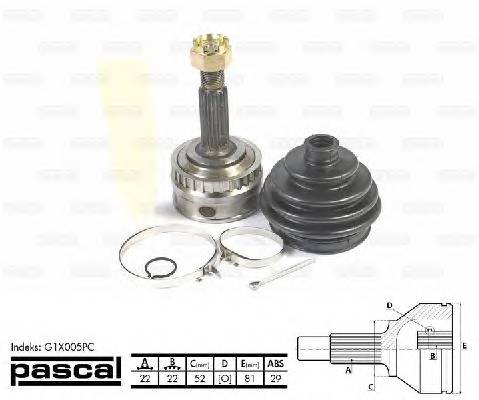 PASCAL G1X005PC Шарнирный комплект, привод