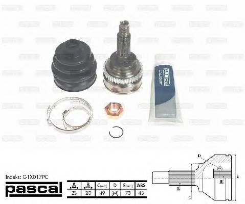 PASCAL G1X017PC Шарнирный комплект, привод