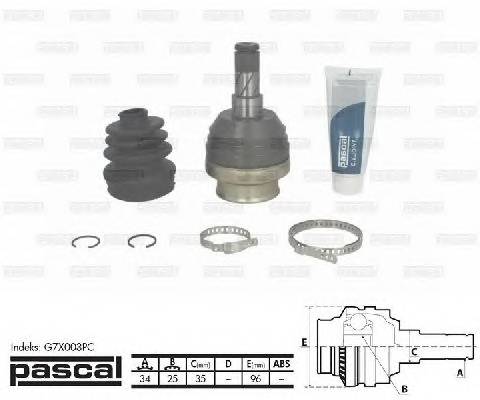 PASCAL G7X003PC Шарнирный комплект, привод