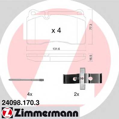 ZIMMERMANN 24098.170.3 Комплект тормозных колодок... ZIMMERMANN 24098.170.3 Комплект тормозных колодок...