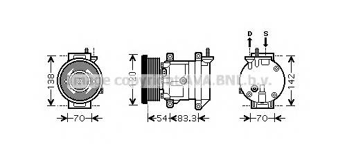 AVA QUALITY COOLING DWAK071 Компресор, кондиціонер AVA QUALITY COOLING DWAK071 Компресор, кондиціонер