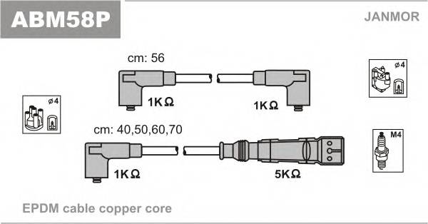 JANMOR ABM58P Комплект проводов зажигани