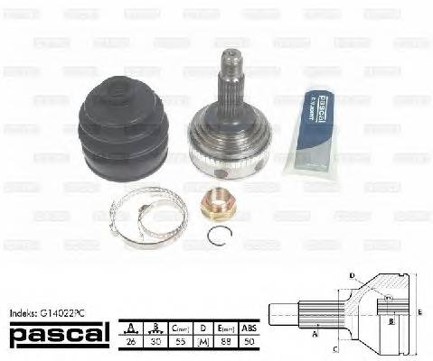 PASCAL G14022PC Шарнирный комплект, привод