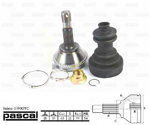 PASCAL G1F007PC Шарнирный комплект, привод