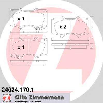 ZIMMERMANN 24024.170.1 Комплект гальмівних колодо... ZIMMERMANN 24024.170.1 Комплект гальмівних колодо...