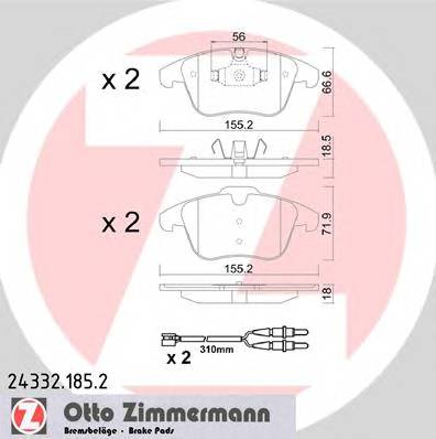 ZIMMERMANN 24332.185.2 Комплект тормозных колодок...